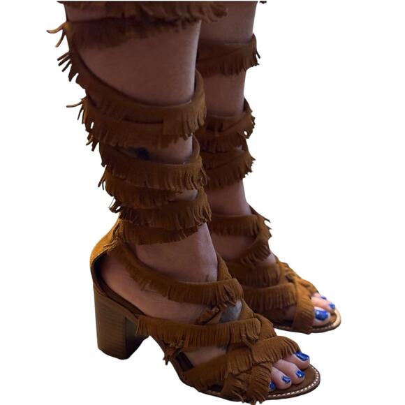 Jeffrey Campbell Enyo Fringe Gladiator Sandal‎ Size 7.5 - Picture 2 of 10